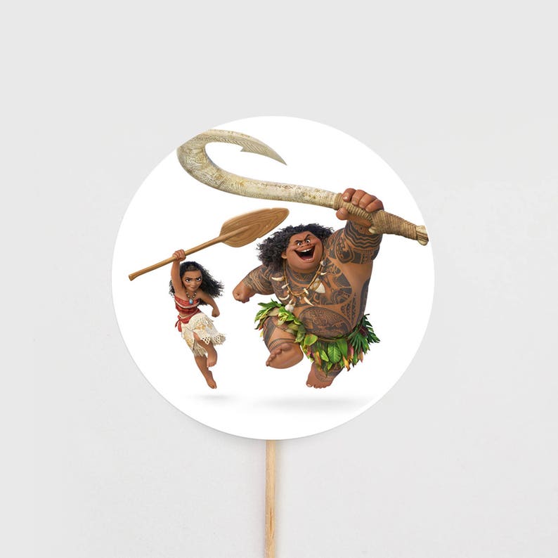 Moana And Maui Cupcake Toppers Moana Birthday Party Instant Download Printable Moana Cake Toppers Moana Party Decor Digital File Centerpieces Table Decor Kitchen Decor