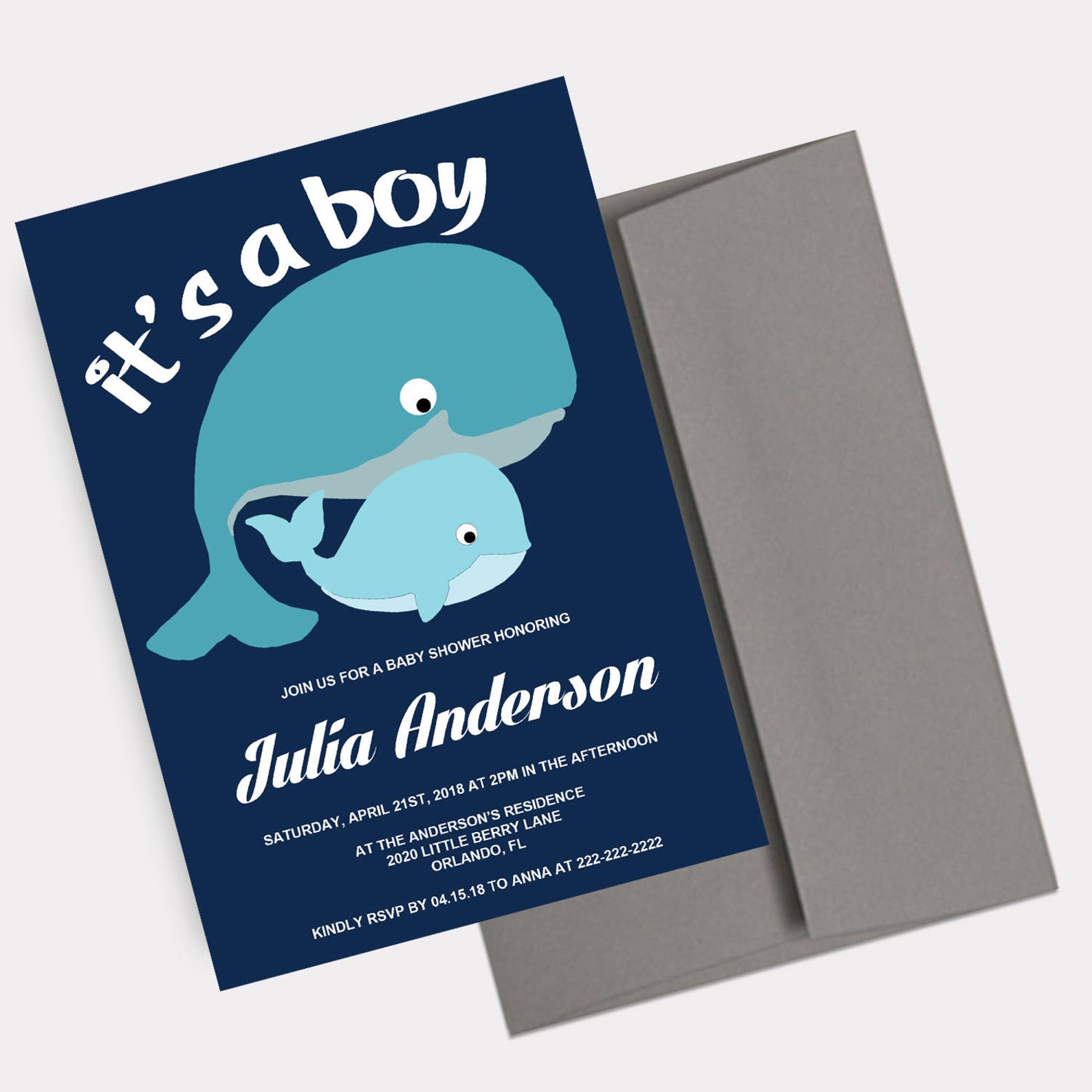 Whale Baby Shower Invitation Baby Whale Invite Baby Etsy
