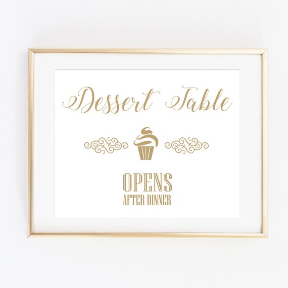 Gold Dessert Table Sign Printable Wedding Signs Treats Sign | Etsy
