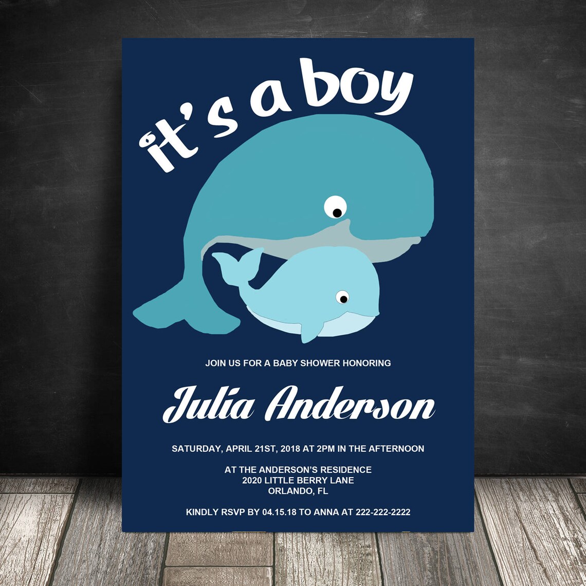 Whale Baby Shower Invitation Baby Whale Invite Baby Etsy