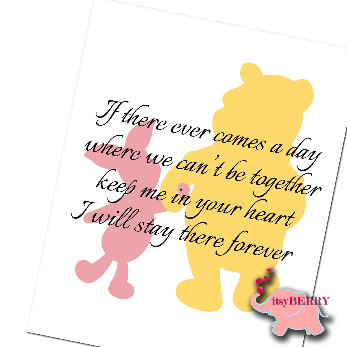 Winnie the Pooh and Piglet Wall Art Quote Baby Shower Gift Etsy