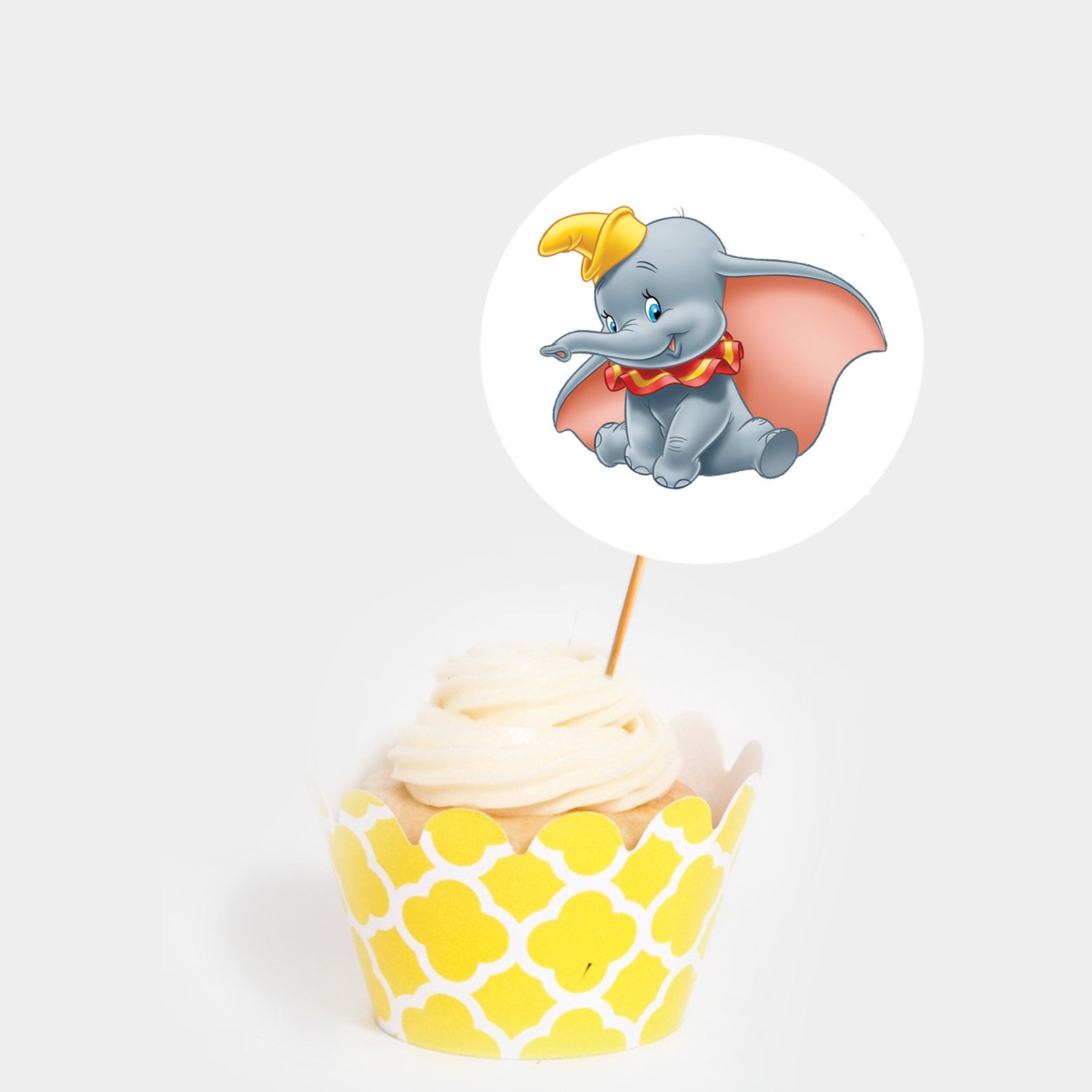 Dumbo Birthday Cupcake Toppers Happy Birthday Cake Toppers Etsy