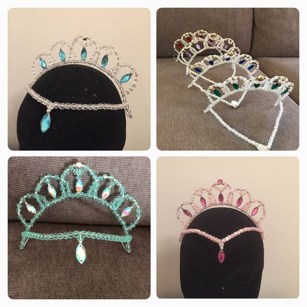 Ballet dance tiara/headpiece with eye shaped jewels! choose your colours!
