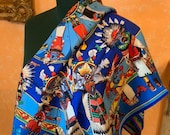 Hermes scarf Kachinas very very rare , by Kermit Oliver