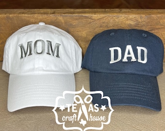 Mom and Dad Hat - Mom and Dad to be Hat - Pregnancy Announcement Hat