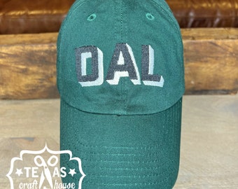 Dallas Airport Code Baseball Hat - Two Tone Block Font  Baseball Hat