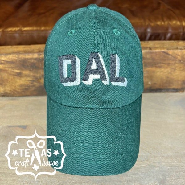 Dallas Airport Code Baseball Hat - Two Tone Block Font  Baseball Hat