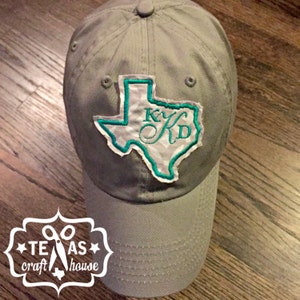 Custom Monogram Texas Patch Personalized Baseball Hat
