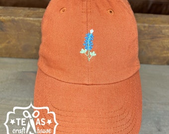 Bluebonnet Hat | Mini Bluebonnet Baseball Hat | Texas Theme Baseball Hats | Mini Texas Hat | Longhorn Hat | Texas Flag Hat | Adult Hat