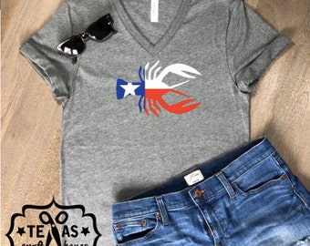 Texas Flag Crawdad Crawfish Boil T-shirt