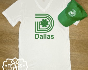 City of Dallas Shamrock Logo St Patrick's Day V-neck Shirt