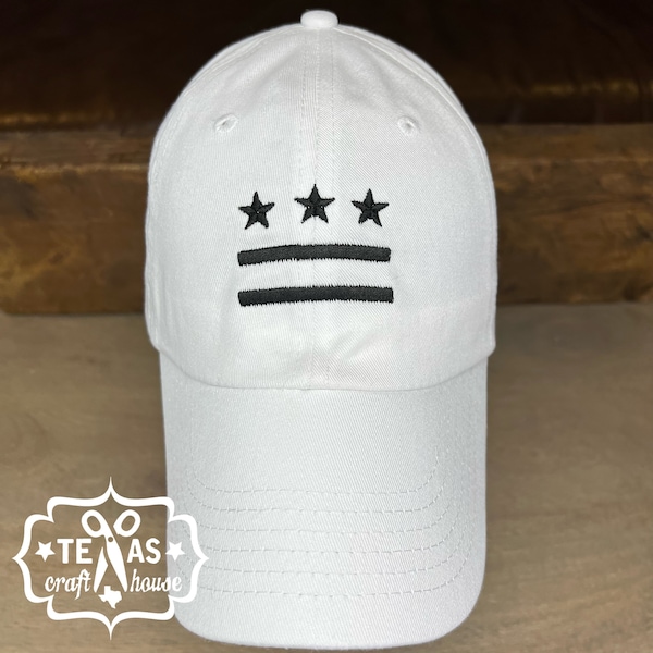 Washington DC Flag Logo Baseball Hat - Washington DC Baseball Hat