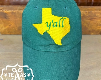 Texas Y'all Baseball Hat | Custom Texas Baseball Hat | Monogrammed Baseball Hat