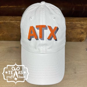 ATX Baseball Hat - ATX Two Tone Block Font Baseball Hat - Austin Texas Baseball Hat