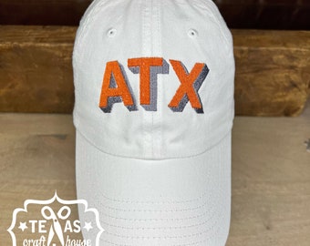 ATX Baseball Hat - ATX Two Tone Block Font Baseball Hat - Austin Texas Baseball Hat