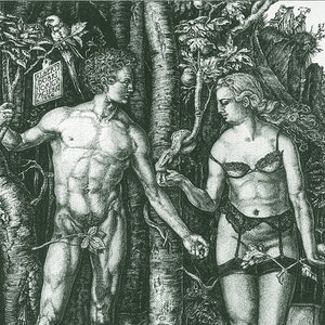 Fine Art Giclée Print | Surrealism | Adam & Eve | Green | Limited Edition | Classic Vintage Art