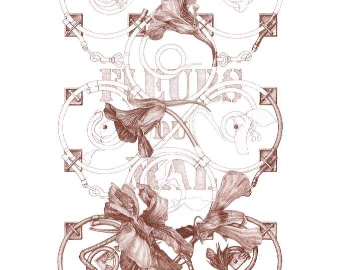 Kunstdruck, Giclée Print / Fleurs du Mal I (rot) /  Limitierte Edition, Antik, Vintage, Klassik, Surrealismus, Barock,