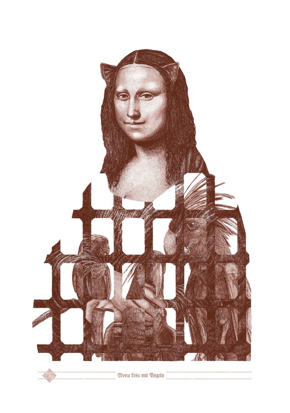 Fine Art Giclée Prints Mona Lisa red Limited Editions of
