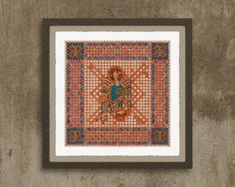 Art Print, Giclée Print / Les 4 symboles évangélistes - Livre de Kells. John. / Édition limitée, Antique, Vintage, Classique,