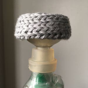 Large Aerokat Feline Asthma Inhaler KNIT COVER: Silver Gray