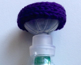 Kleine Aerokat Feline Asthma Inhalator STRICKTASCHE: Lila