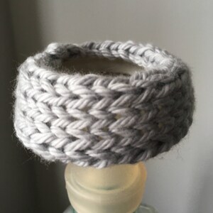 Small Aerokat Feline Asthma Inhaler KNIT COVER: Silver Gray