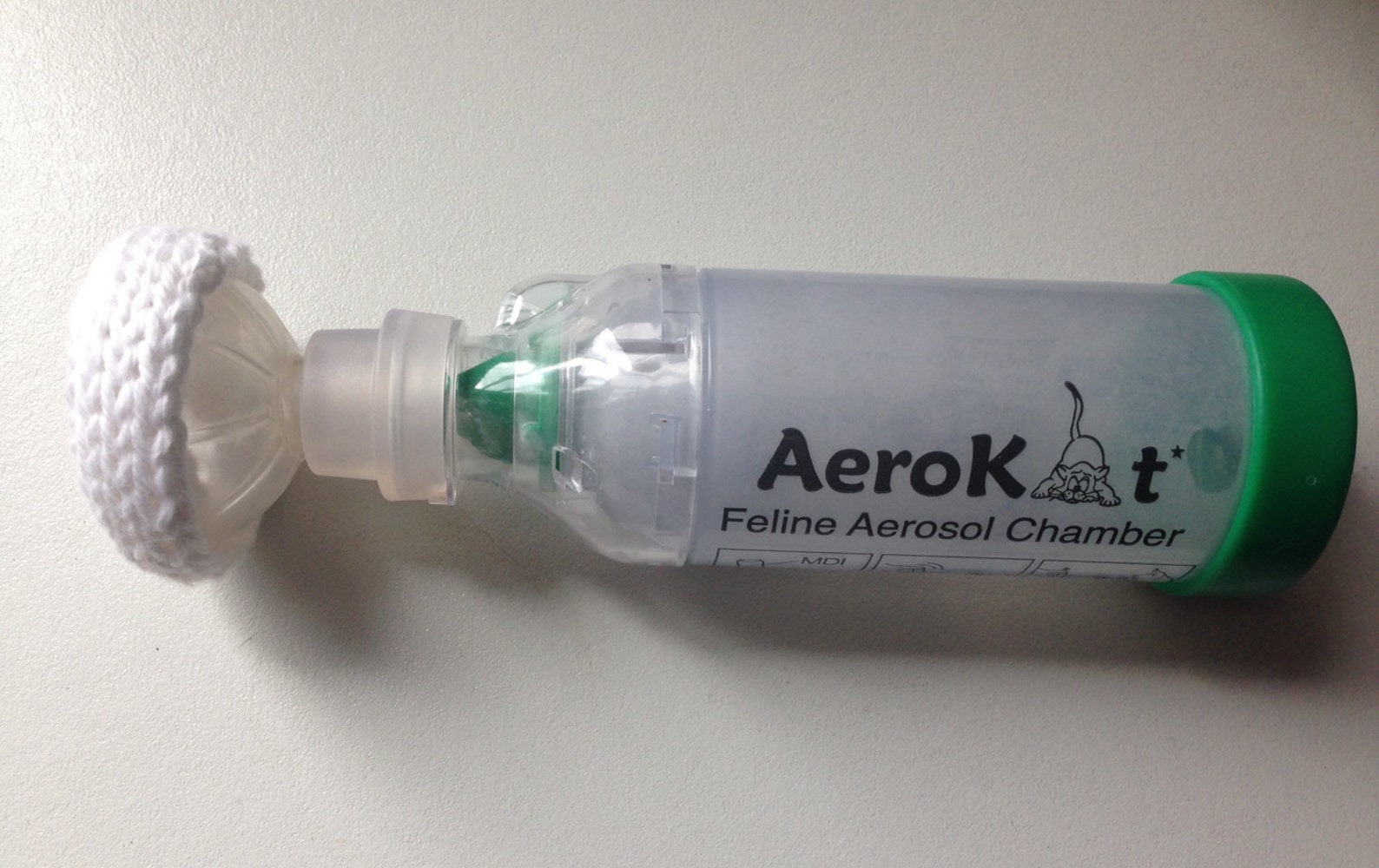 Large Aerokat Feline Asthma Inhaler KNIT COVER White Etsy UK