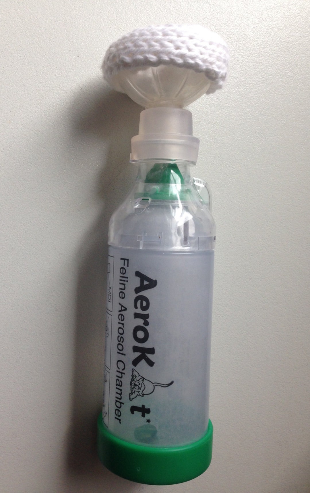 Small Aerokat Feline Asthma Inhaler KNIT COVER White Etsy