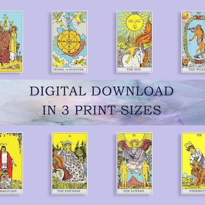 Rider-Waite-Smith Tarot Deck: Print-Ready High-Res 78 Card Images (3 Sizes Digital Download)