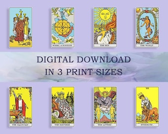 Rider-Waite-Smith Tarot Deck: Print-Ready High-Res 78 Card Images (3 Sizes Digital Download)