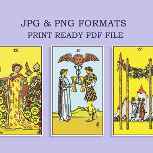 Baraja de Tarot Rider-Waite-Smith: 78 imágenes de cartas en alta resolución listas para imprimir (descarga digital en 3 tamaños) imagen 7