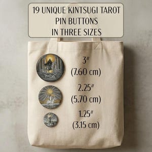 Tarotknappar, Kintsugi-konstknappar, Stora och Lilla Arcana-märken, Häxgåva