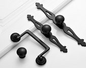Modern Black Door Handles Pulls Knobs Back Plate Furniture Handles Round Dresser Drawer Knobs Handles Kitchen Cabinet Door Pulls