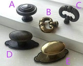 Vintage Style Drawer Knobs Pull Dresser Knob Ring Handles Oval Knob Kitchen Cabinet Door Pulls Dark Antique Bronze Back Plate HomewithLiving
