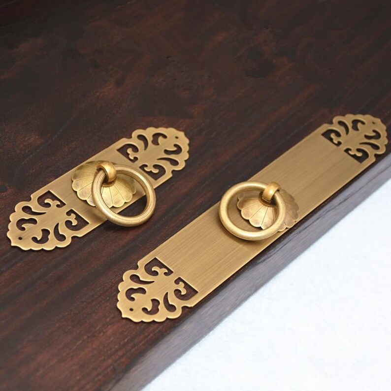 Vintage Brass Drawer Pulls Handles Knobs Kitchen Cabinet Etsy