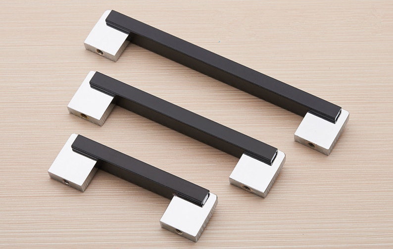 Extra Large Door Handle Black Silver Cupboard Handles Etsy