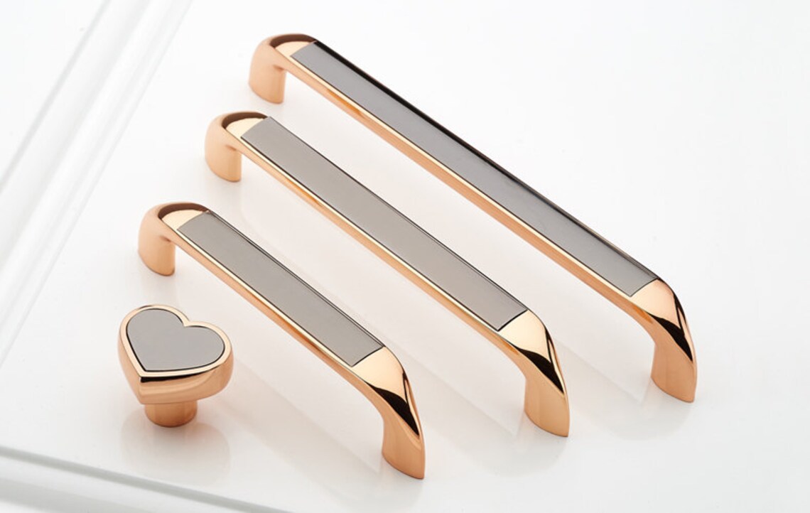 3.78 5 6.3 Rose Gold Dresser Knobs Drawer Pulls Handles Etsy