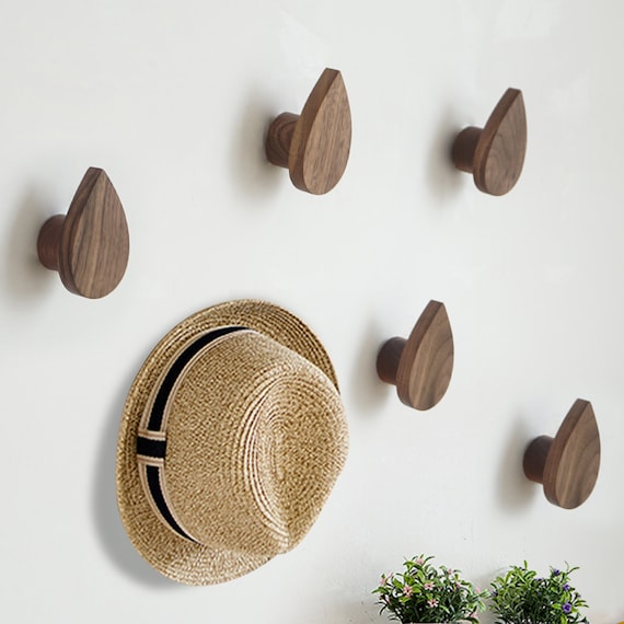 Buy Natural Black Walnut Drop Hook Decorative Wall Hook Solid Wood Online  in India 