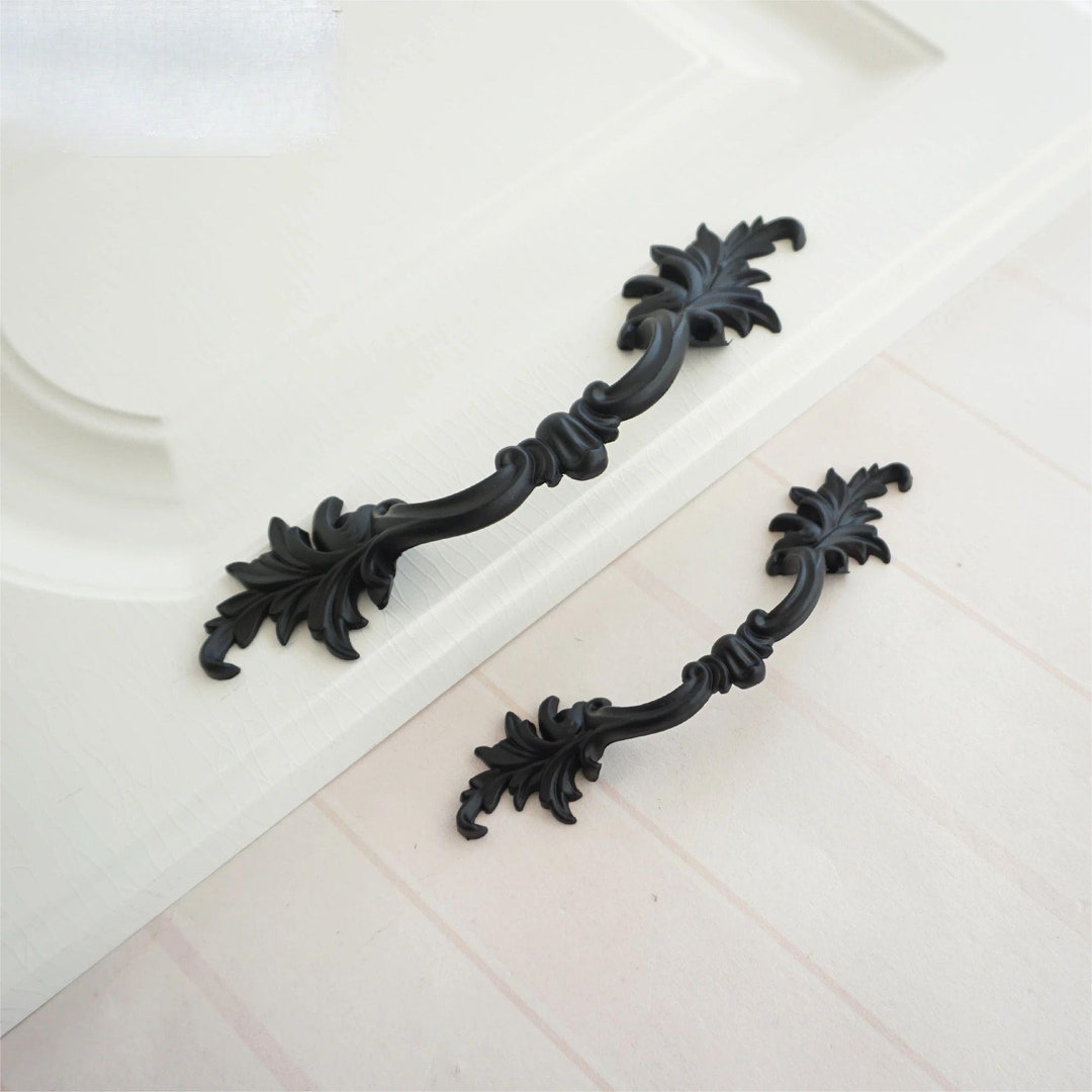 33.78''black Drawer Knobs Pulls Decorative Door Handles Rustic Knobs