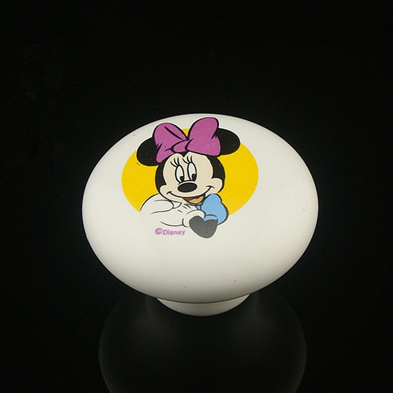 Mickey And Minnie Mouse Dresser Knobs Kid Drawer Knob Pull Etsy