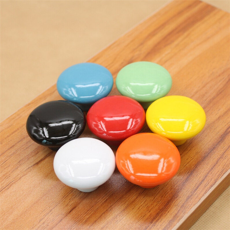 Ceramic Colorful Knobs for Children Drawer Knobs Dresser Knob Etsy