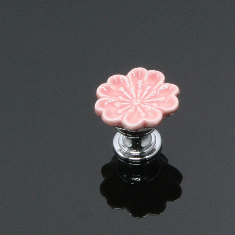 Flower Colorful Dresser Knobs Ceramic Cupboard Knobs Drawer Etsy