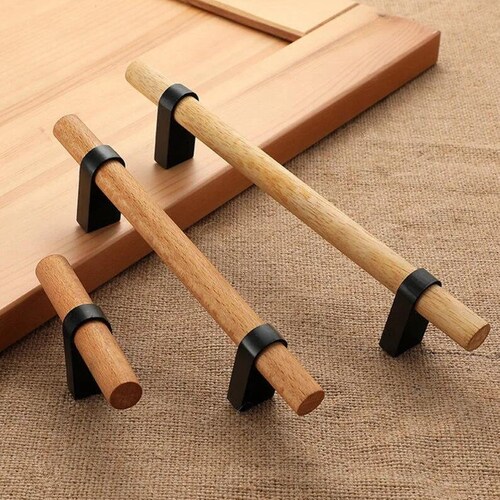 3.78'' 5'' Wood Drawer Pulls Handles Black Etsy