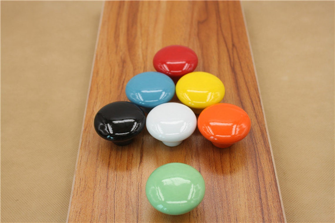 Ceramic Colorful Knobs for Children Drawer Knobs Dresser Knob Etsy