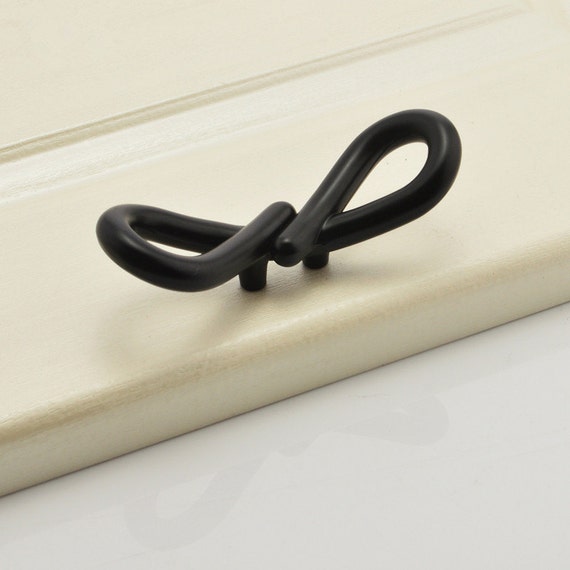 Bow Knot Unique Cabinet Knobs Black Dresser Drawer Pulls Knob Etsy