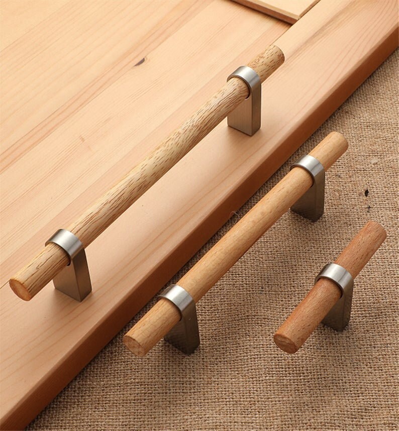 3.78'' 5'' Wood Drawer Pulls Handles Black Etsy