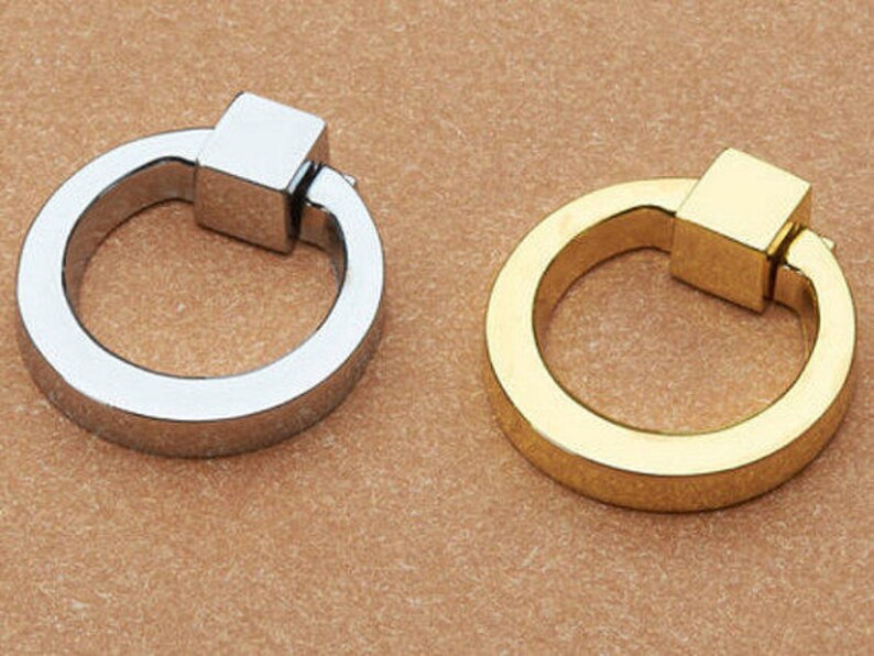 Gold Dresser Pull Knobs Drawer Knob Pulls Handles Drop Rings Etsy