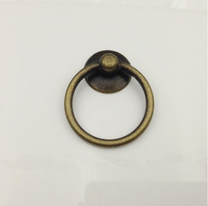 Gold Drawer Ring Pulls Handle Knobs Antique Bronze Dresser Etsy