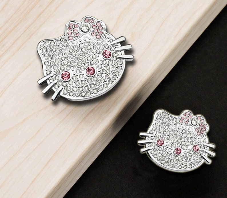 Dresser Knobs for Girls White Pink Sparkly Crystal Drawer Etsy