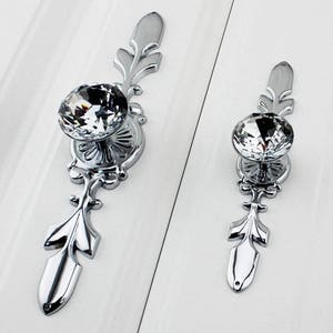 Perillas del cajón del cristal tira de la manija del cristal | Etsy